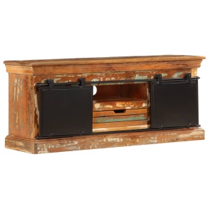 Comodă TV, 110x30x45 cm, lemn masiv reciclat