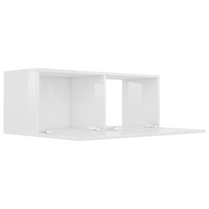 Comodă TV, alb extralucios, 80 x 30 x 30 cm, PAL - Img 6