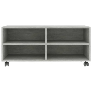 Comodă TV cu rotile, gri beton, 90x35x35, PAL - Img 4