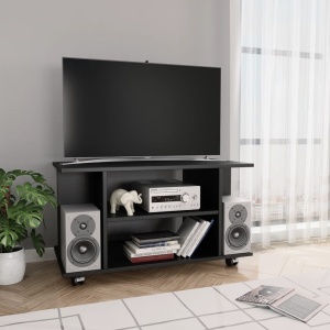 Comodă TV cu rotile, negru, 80 x 40 x 40 cm, PAL