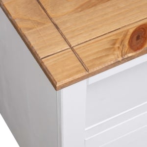 Comodă TV de colț alb 93x49x49 cm lemn masiv pin gama Panama - Img 7