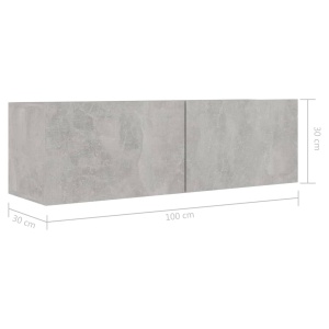 Comodă TV, gri beton, 100 x 30 x 30 cm, PAL - Img 7