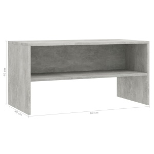 Comodă TV, gri beton, 80x40x40 cm, PAL - Img 5