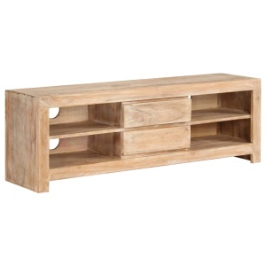 Comodă TV, lemn masiv de acacia, 120 x 30 x 40 cm, maro deschis