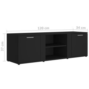 Comodă TV, negru, 120 x 34 x 37 cm, PAL - Img 9