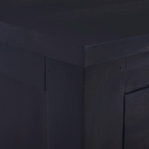 Comodă TV, negru cafeniu deschis,100x30x45cm, lemn masiv mahon - Img 2