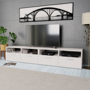 Comode TV 2 buc, PAL, 95 x 35 x 36 cm, alb ALB - Img 2