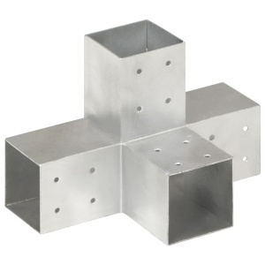 Conectori de grindă, formă X, 4 buc, 81x81 mm, metal galvanizat - Img 3