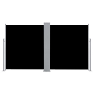 Copertină laterală dublă retractabilă, negru, 170 x 600 cm - Img 2
