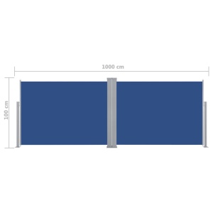 Copertină laterală retractabilă, albastru, 100 x 1000 cm - Img 11