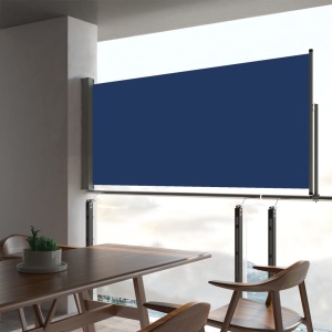 Copertină laterală retractabilă de terasă, albastru, 60 x 300 cm