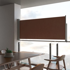 Copertină laterală retractabilă de terasă, maro, 100 x 300 cm