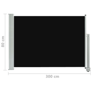 Copertină laterală retractabilă de terasă, negru, 80 x 300 cm - Img 7