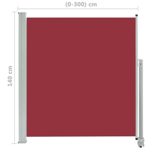 Copertină laterală retractabilă de terasă, roșu, 140 x 300 cm - Img 7