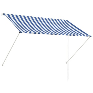 Copertină retractabilă, albastru și alb, 200 x 150 cm - Img 2