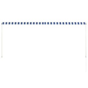 Copertină retractabilă, albastru și alb, 300 x 150 cm - Img 5