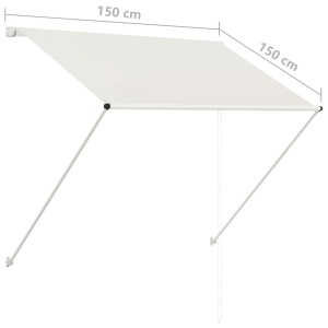 Copertină retractabilă, crem, 150 x 150 cm - Img 7