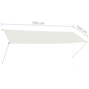 Copertină retractabilă, crem, 350 x 150 cm - Img 7