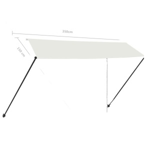 Copertină retractabilă cu LED, crem, 350 x 150 cm - Img 9