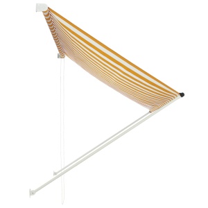 Copertină retractabilă, galben și alb, 200 x 150 cm - Img 4
