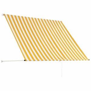 Copertină retractabilă, galben și alb, 200 x 150 cm - Img 8