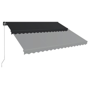 Copertină retractabilă manual cu LED, antracit, 450 x 300 cm - Img 4