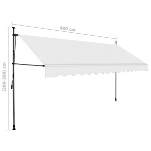 Copertină retractabilă manual cu LED, crem, 400 cm - Img 7