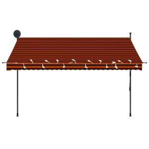 Copertină retractabilă manual cu LED, portocaliu & maro, 300 cm - Img 4