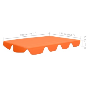 Copertină rezervă leagăn grădină portocaliu 226x186 cm 270 g/m² - Img 5