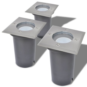 Corpuri de iluminat cu LED de exterior sol, 3 buc, pătrat - Img 3