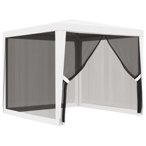 Cort de petrecere cu 4 pereți din plasă, alb, 2,5 x 2,5 m - Img 8