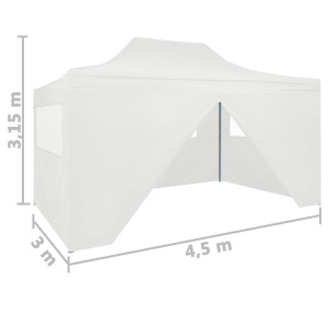 Cort de petrecere pliabil cu 4 pereți, alb, 3 x 4,5 m - Img 11