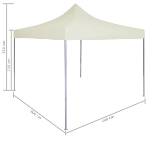 Cort de petrecere pliabil profesional, crem, 2 x 2 m, oțel - Img 9