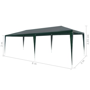 Cort de petrecere, verde, 3 x 6 m, PE - Img 5