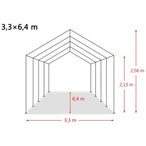 Cort mobil pentru animale verde inchis 3,3x6,4m PVC 550g/m² - Img 9