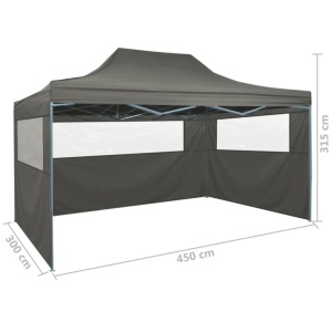 Cort pliabil cu 3 pereți, 3 x 4,5 m, antracit - Img 9