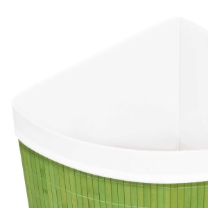 Coș de rufe din bambus, pentru colț, verde, 60 L - Img 5
