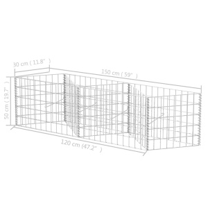 Coș gabion, 120 x 30 x 50 cm, oțel galvanizat - Img 5