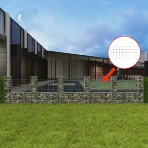 Coș gabion in formă de U, 570 x 20 x 100 cm, oțel galvanizat