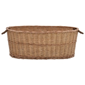 Coș lemne foc cu mânere de transport natural 88x57x34 cm salcie - Img 4