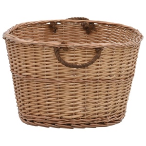 Coș lemne foc cu mânere de transport natural 88x57x34 cm salcie - Img 8