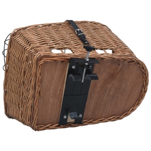 Coș portbagaj bicicletă cu capac 55x31x36 cm, răchită naturală - Img 7