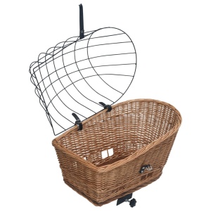 Coș portbagaj bicicletă cu capac 55x31x36 cm, răchită naturală - Img 8