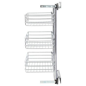 Coș sârmă bucătărie retractabil 3 niveluri argintiu 47x25x56 cm - Img 7