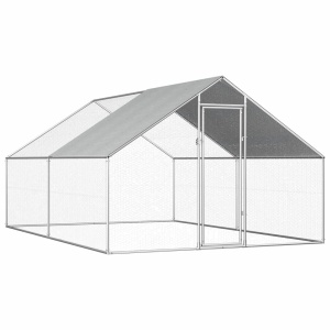 Coteț de exterior pentru păsări, 2,75x4x1,92 m, oțel galvanizat
