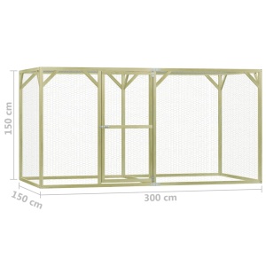Coteț de găini, 1,5 x 3 x 1,5 m, lemn de pin tratat - Img 5