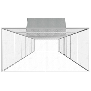 Coteț de găini, 14 x 2 x 2 m, oțel galvanizat - Img 3