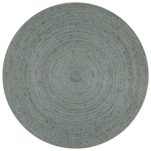 Covor manual, verde măsliniu, 120 cm, iută, rotund