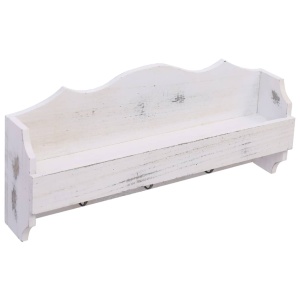 Cuier de perete, alb, 50 x 10 x 23 cm, lemn - Img 2