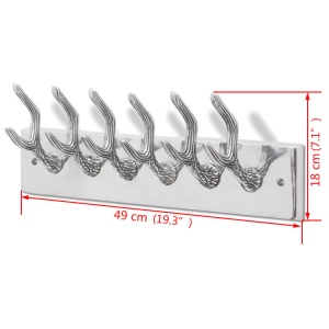 Cuier din aluminiu pentru haine, pălării, cravate, argintiu - Img 5
